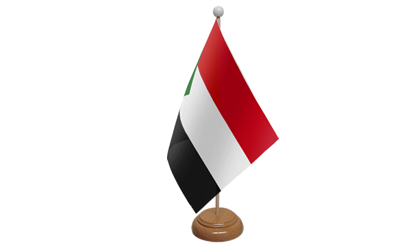 Sudan Small Flag with Wooden Stand